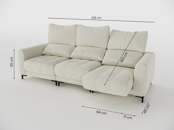 Nathan Compact Recliner Three Seater Sofa