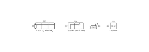 Emmie L-Shape Sofa with Ottoman