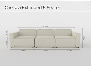 Chelsea Three Seater Sofa Extended