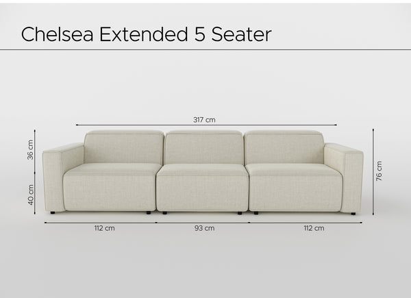 Chelsea Three Seater Sofa Extended