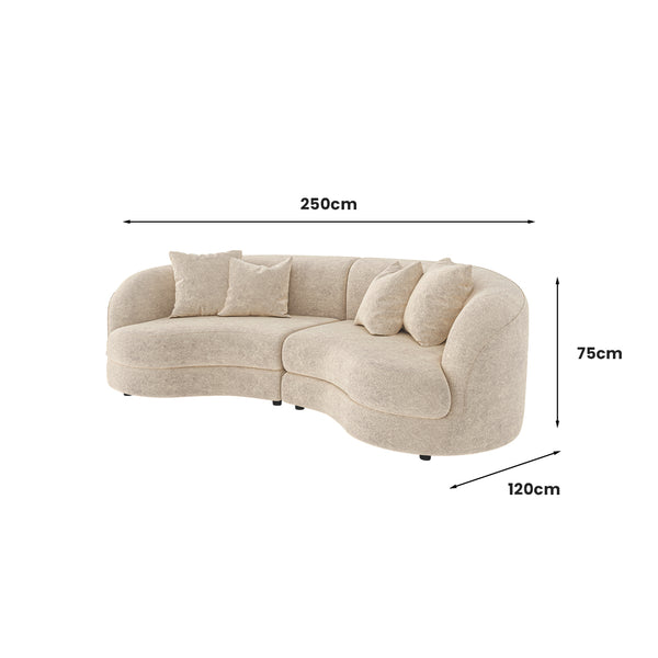 Chloe Curved 3 Seater Sofa