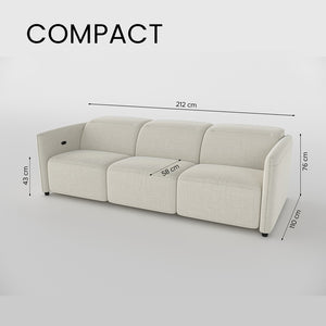 Delilah Electric Recliner 3 Seater Sofa