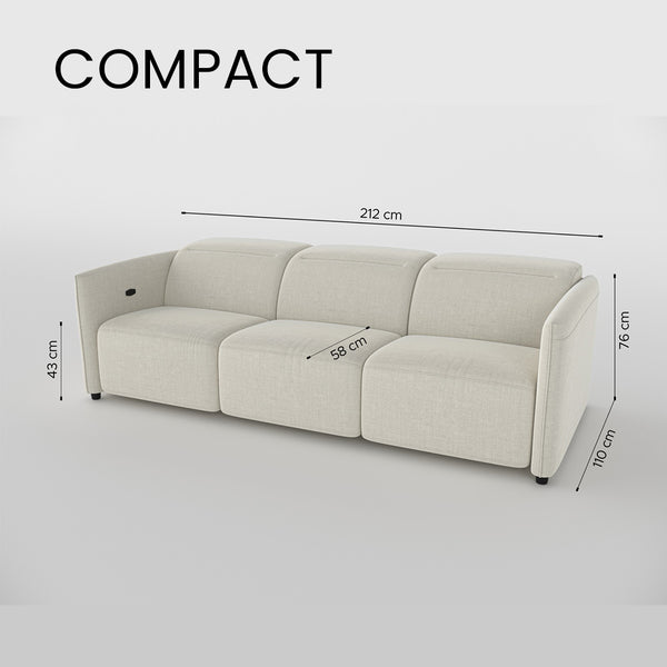 Delilah Electric Recliner 3 Seater Sofa