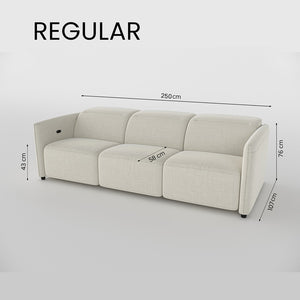 Delilah Electric Recliner 3 Seater Sofa