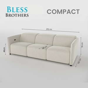 Delilah Electric Recliner 3 Seater Sofa