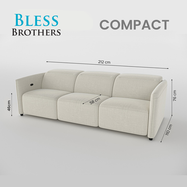 Delilah Electric Recliner 3 Seater Sofa