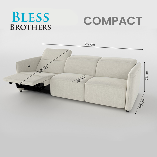 Delilah Electric Recliner 3 Seater Sofa