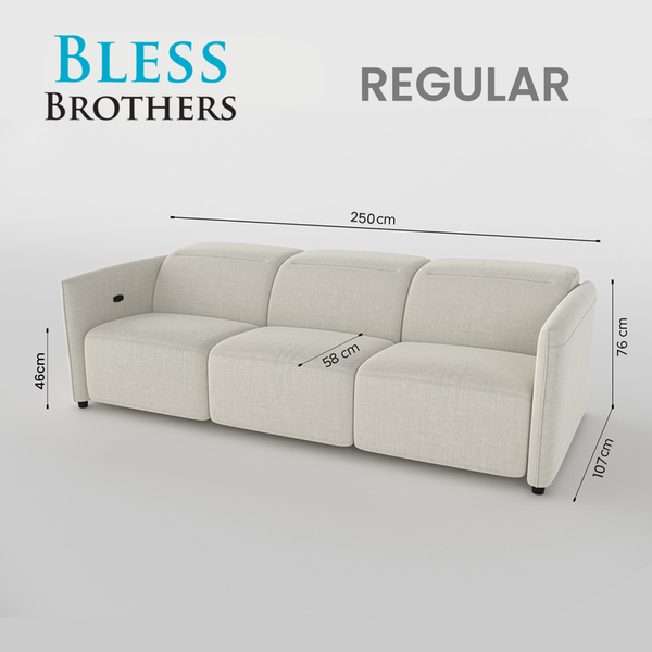 Delilah Electric Recliner 3 Seater Sofa