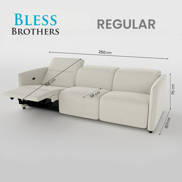 Delilah Electric Recliner 3 Seater Sofa