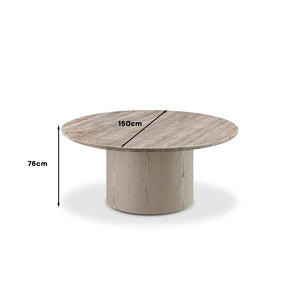Eclipse Round Travertine Dining Table