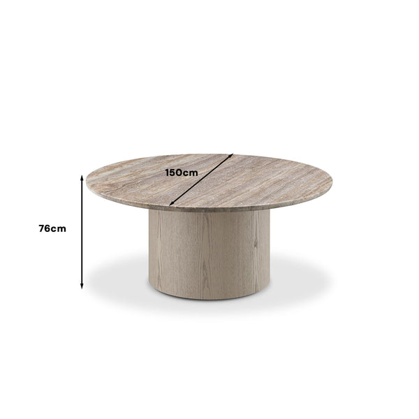 Eclipse Round Travertine Dining Table
