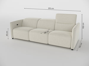 Delilah Electric Recliner Compact Three Seater Sofa