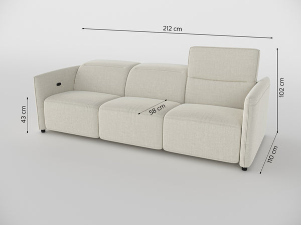 Delilah Electric Recliner Compact Three Seater Sofa