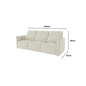 Jacob Electric Recliner 3 Seater Sofa