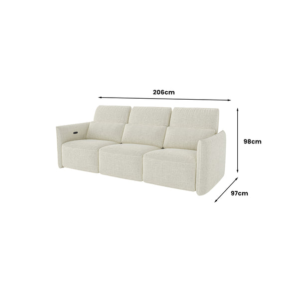 Jacob Electric Recliner 3 Seater Sofa