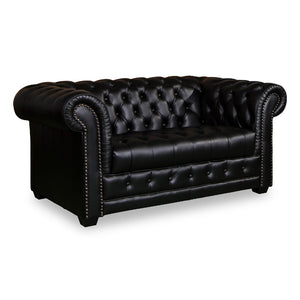 Manchester Chesterfield Leather Two Seater Sofa