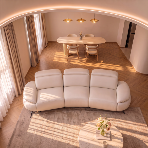 Nora 3 Seater Curved Sofa
