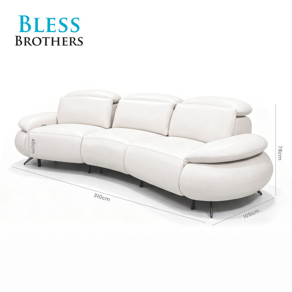 Nora 3 Seater Curved Sofa