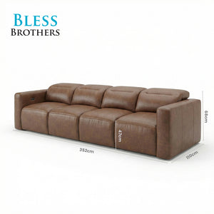 Richard Electric Recliner 4 Seater Sofa
