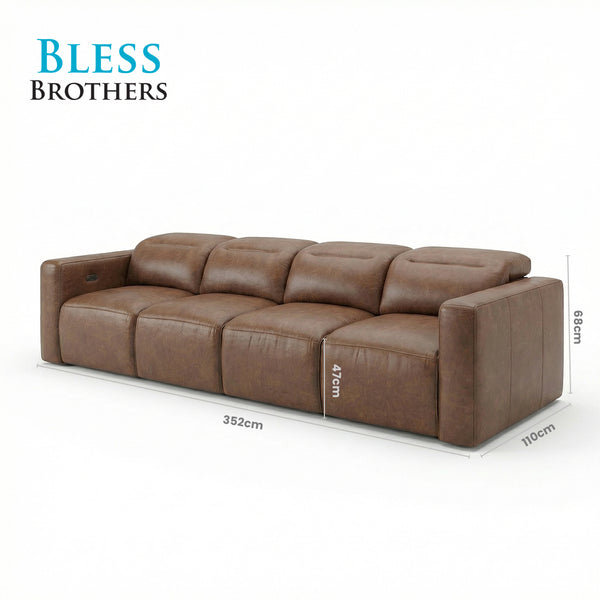 Richard Electric Recliner 4 Seater Sofa