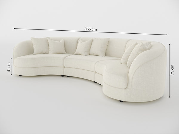 Chloe Curve Three Seater Sofa