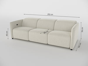 Delilah Electric Recliner Compact Three Seater Sofa