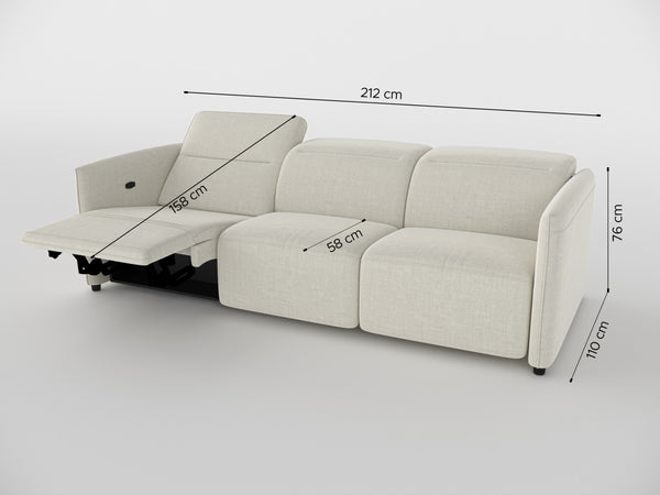 Delilah Electric Recliner Compact Three Seater Sofa