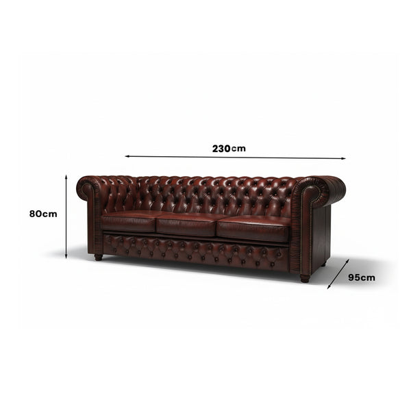 Wiltshire Chesterfield Vintage 3 Seater Sofa