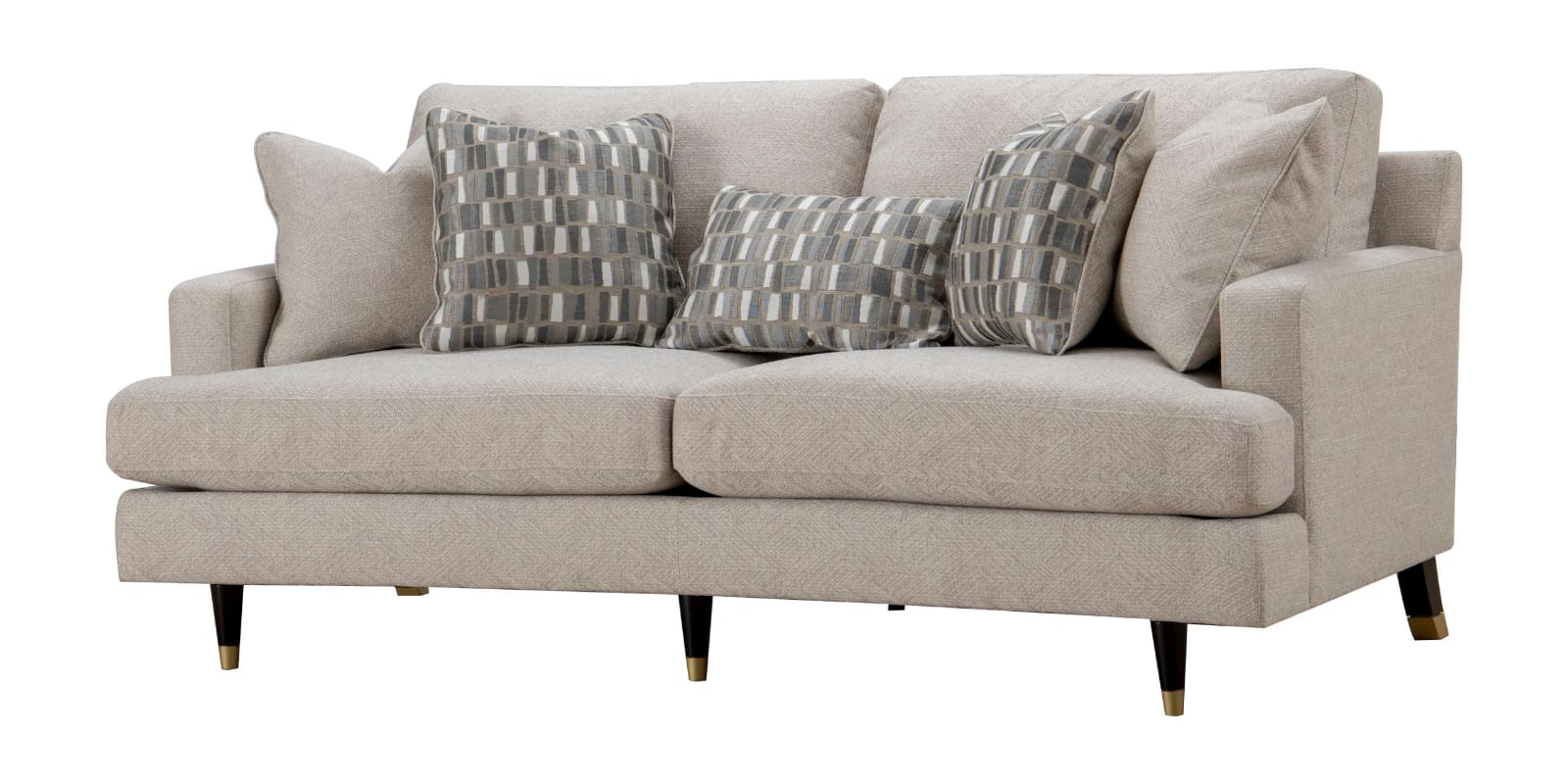 Caruso Beige 3 Seater Fabric Sofa